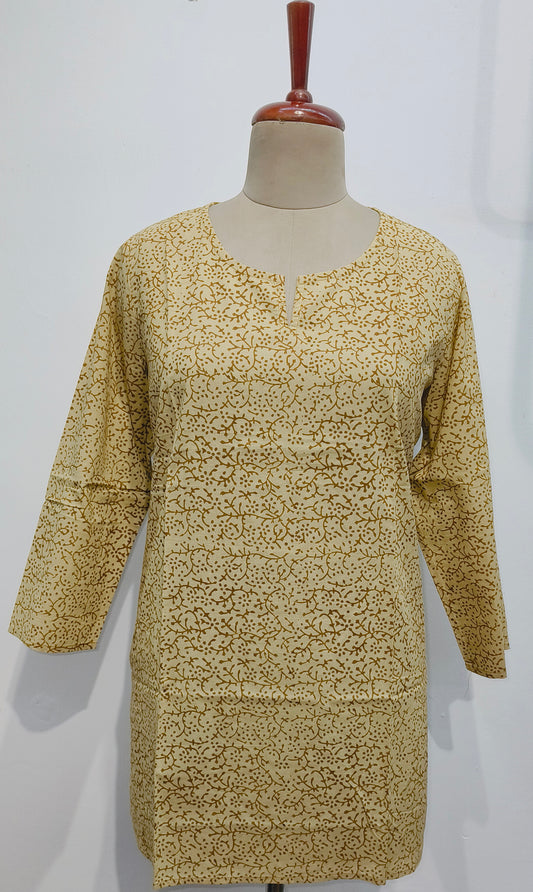 Dull Yellow cotton kurta