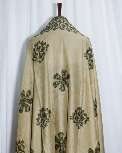 Ajrakh applique Printed Cotton 3 Piece Suit Set with mul-mul dupatta