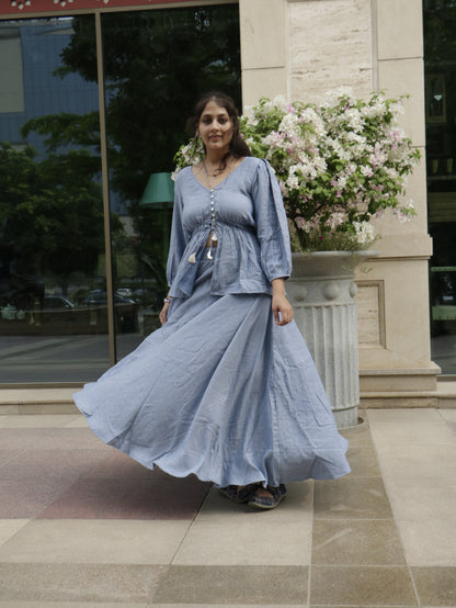 Juno, Strip skirt & peplum top