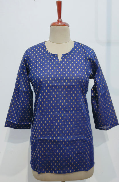 Blue banarasi  cotton kurta