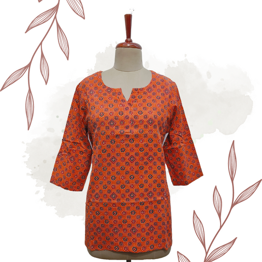 Soft Ajrakh cotton kurta