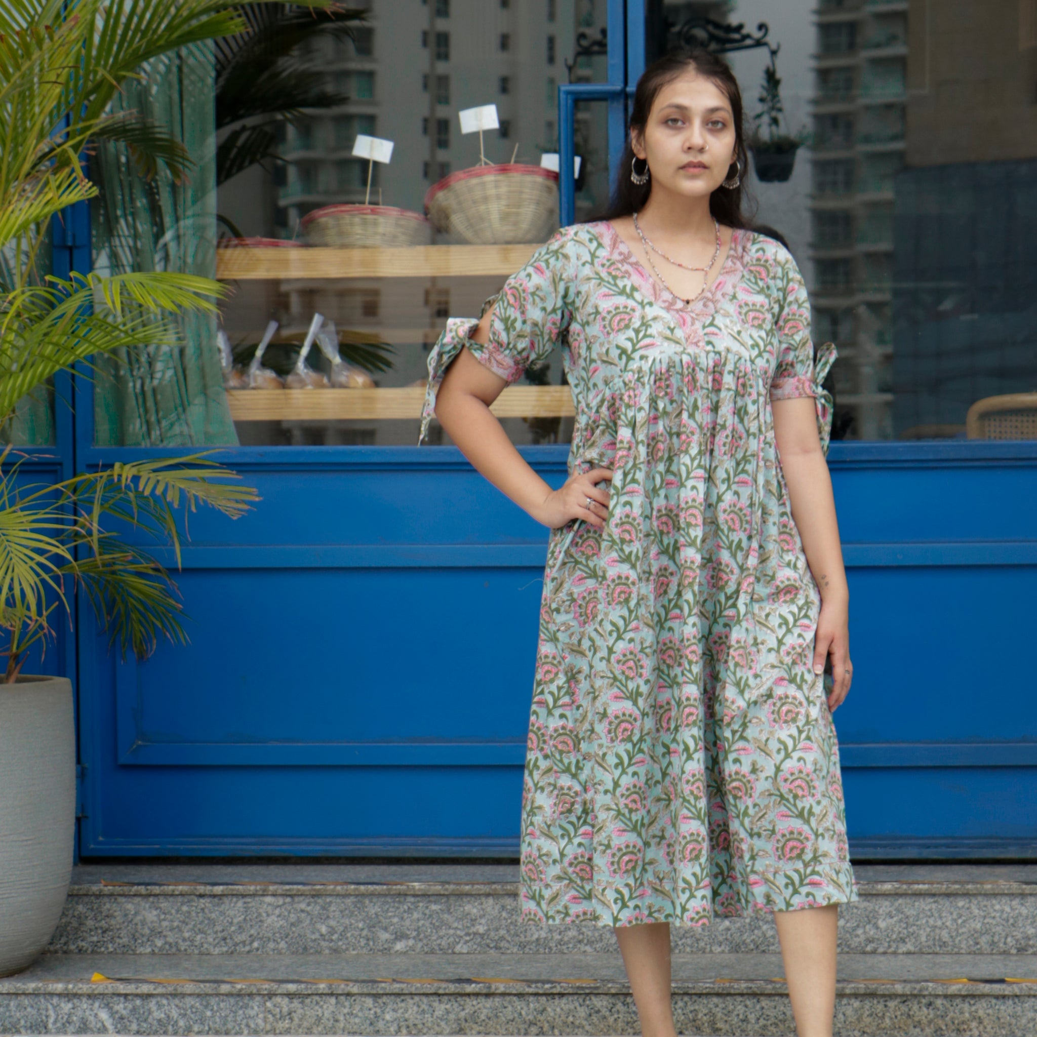 Samira, floral cotton dress