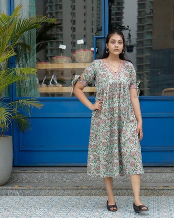 Samira, floral cotton dress