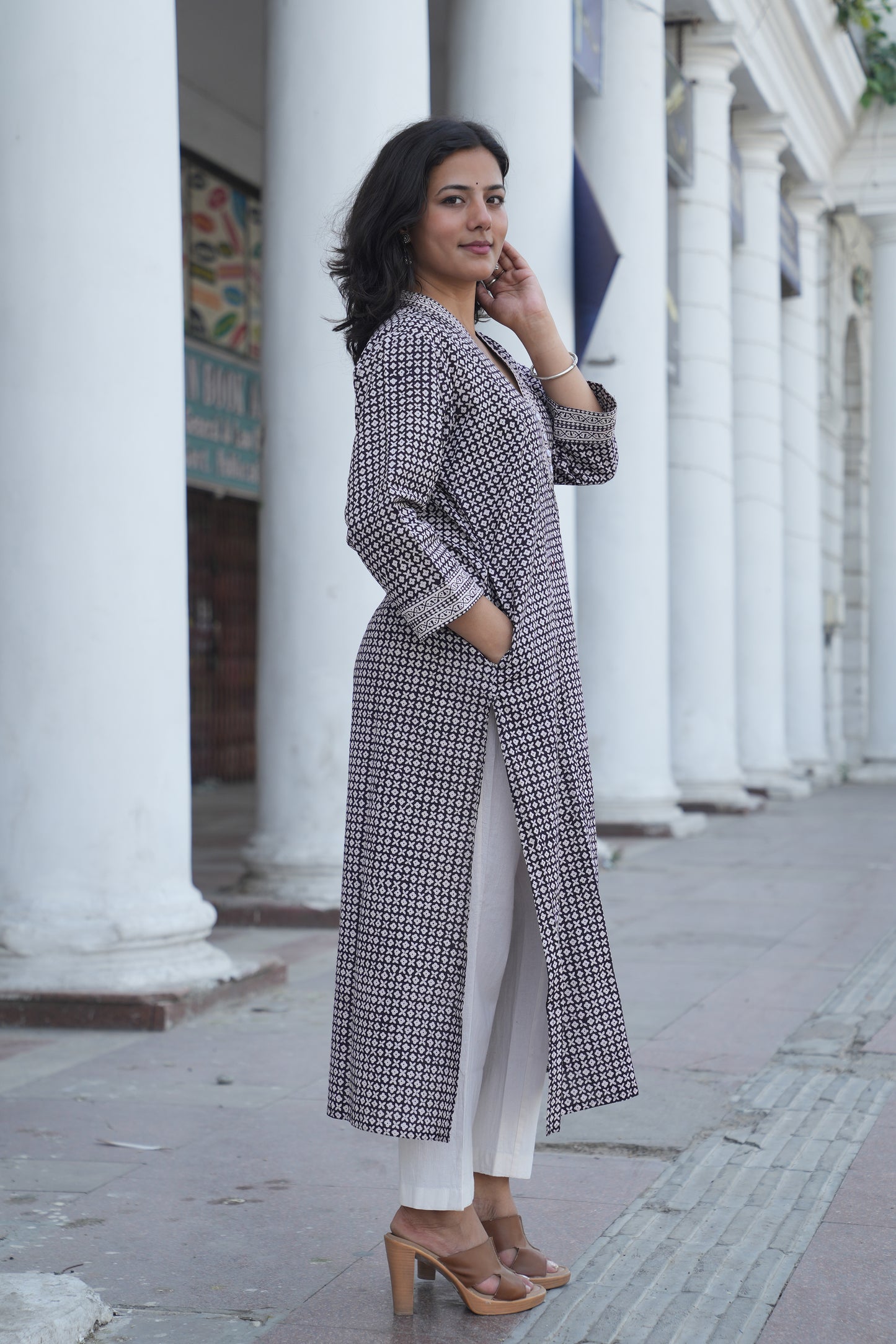 Black Bagh Handprinted Cotton Kurta