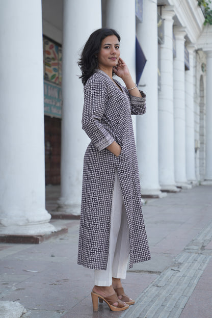 Black Bagh Handprinted Cotton Kurta