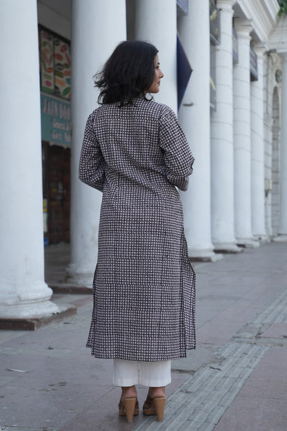 Black Bagh Handprinted Cotton Kurta