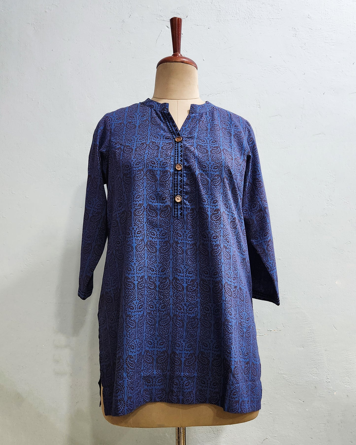 Bagh hand printed cotton short kurta, Length-30 inch