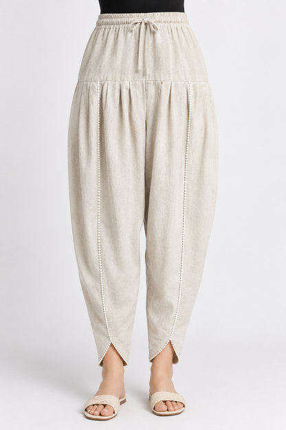 Ivory Tulip Cotton Linen Pant