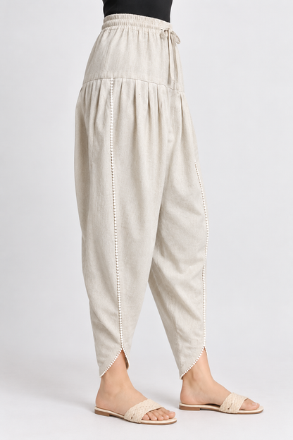 Ivory Tulip Cotton Linen Pant