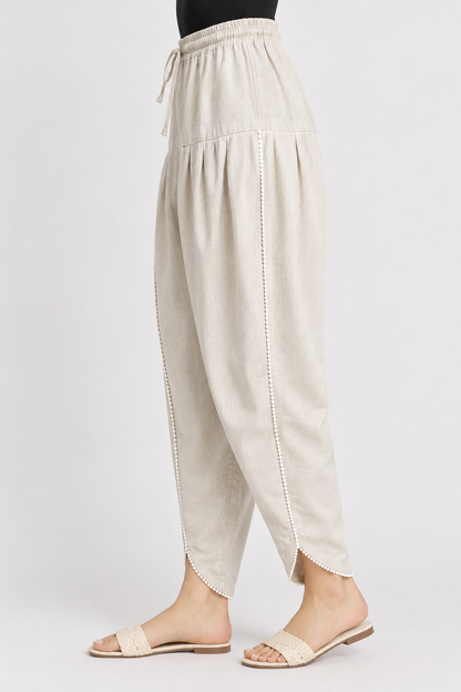 Ivory Tulip Cotton Linen Pant