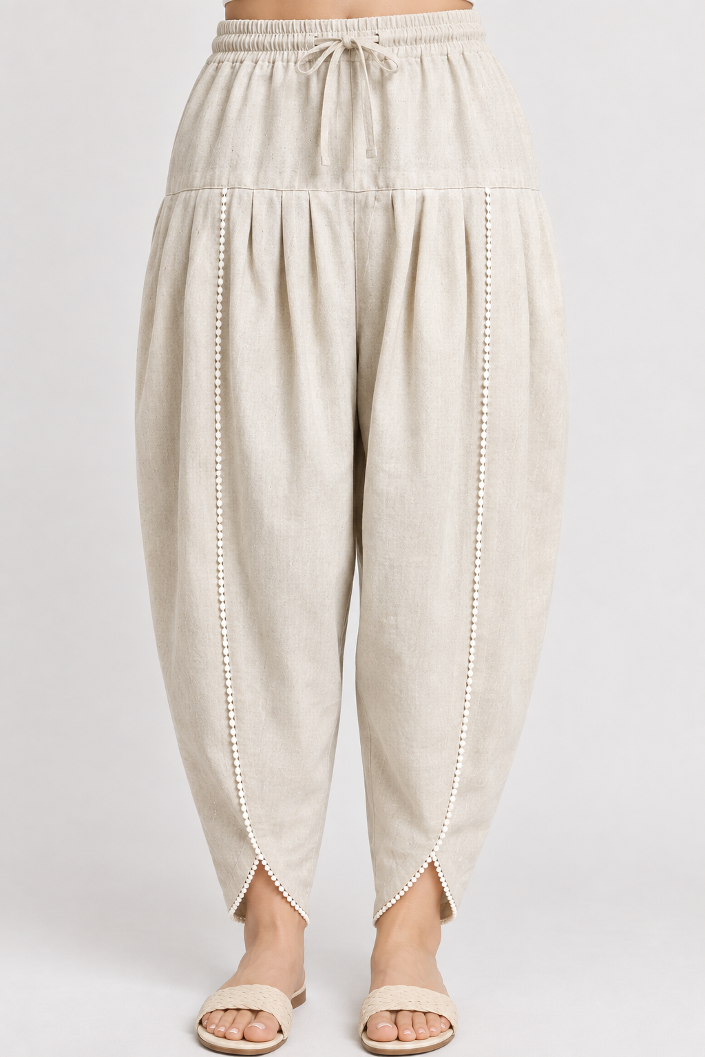 Ivory Tulip Cotton Linen Pant