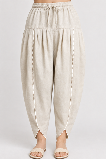 Ivory Tulip Cotton Linen Pant