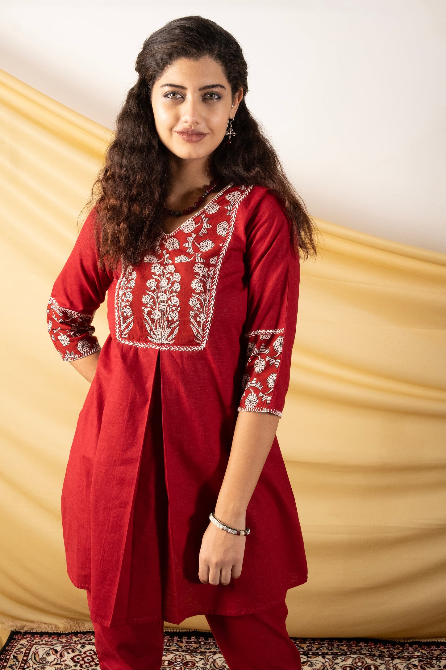 Adaa, Maroon lilen Co-Ord set