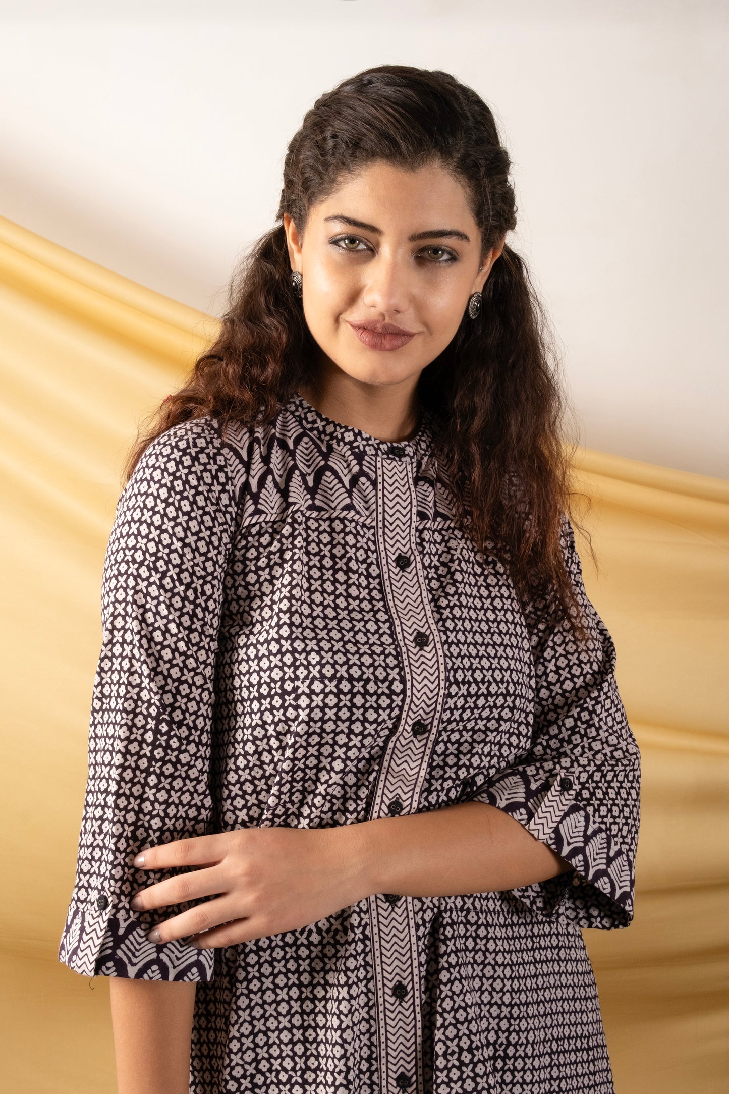 Zehra, bagh printed black and white co-ord set