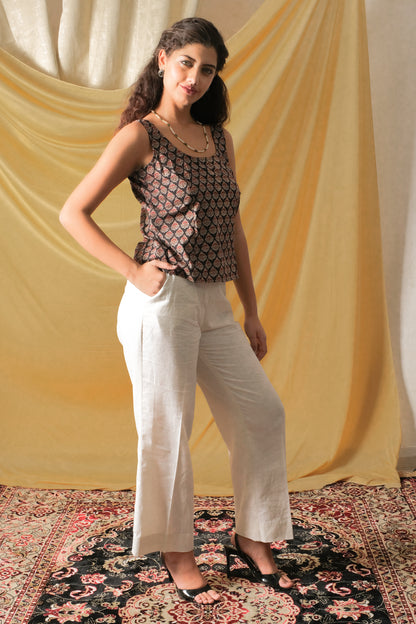 Noor, "Naturally Dyed Handblocked Cotton Crop Top