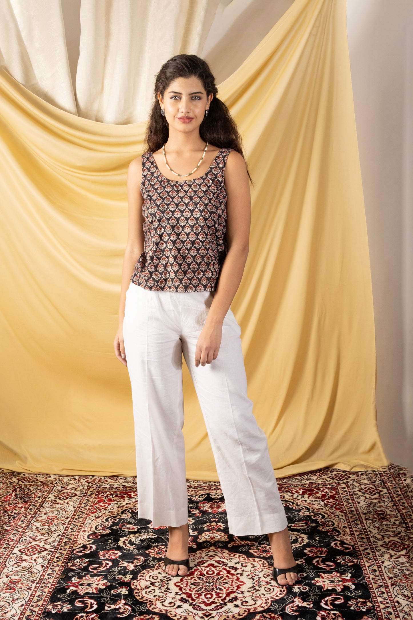 Noor, "Naturally Dyed Handblocked Cotton Crop Top