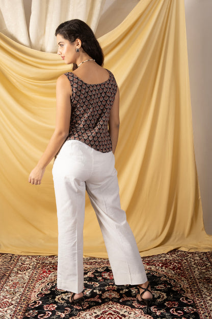 Noor, "Naturally Dyed Handblocked Cotton Crop Top