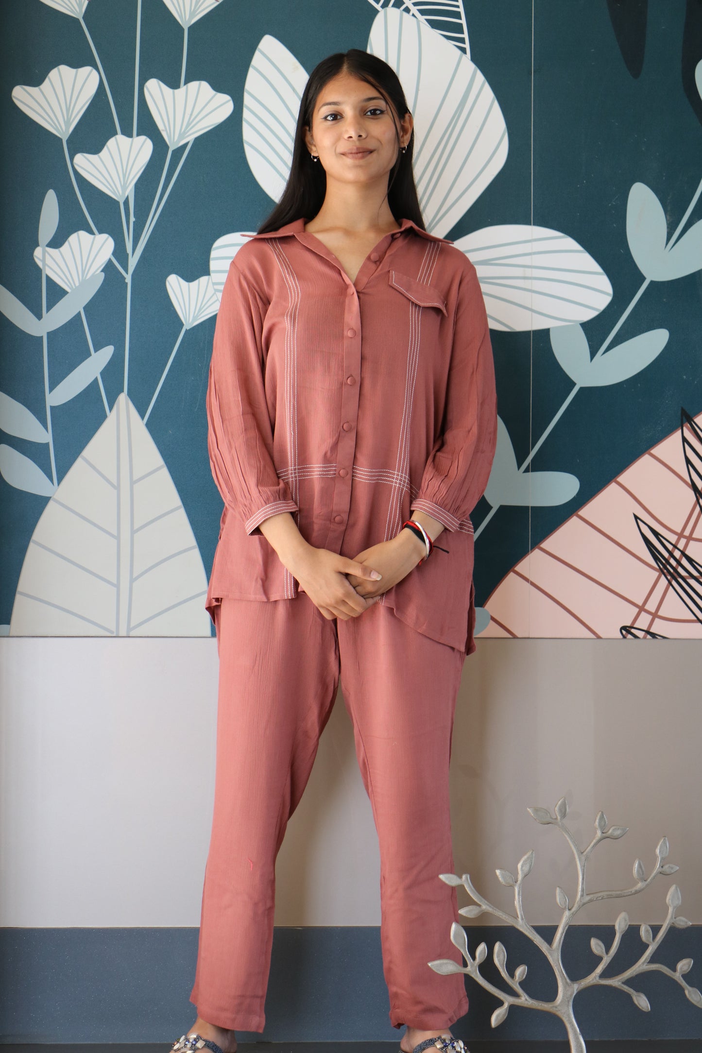 Tanvi, wine color Co-ord set