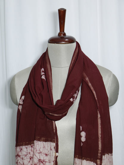 Handloom Maheshwari Cotton Silk Block Printed Stole