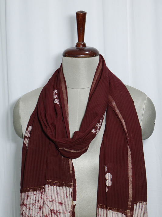 Handloom Maheshwari Cotton Silk Block Printed Stole