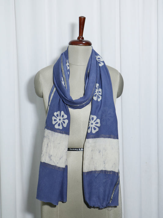 Handloom Maheshwari Cotton Silk Block Printed Stole