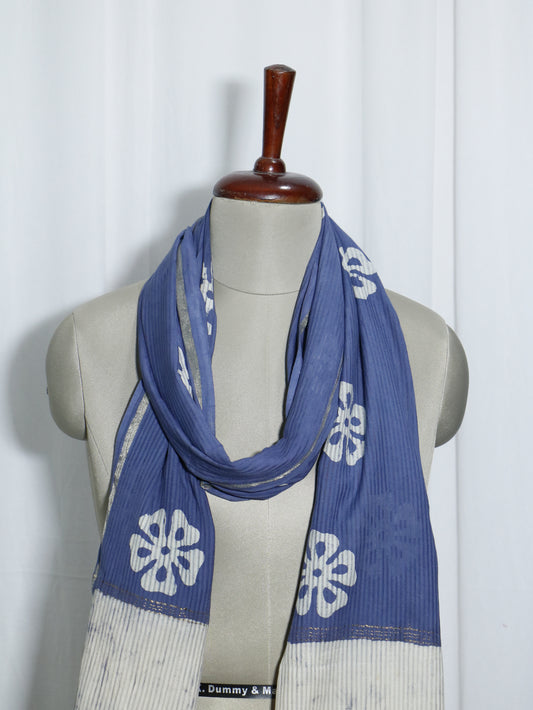 Handloom Maheshwari Cotton Silk Block Printed Stole