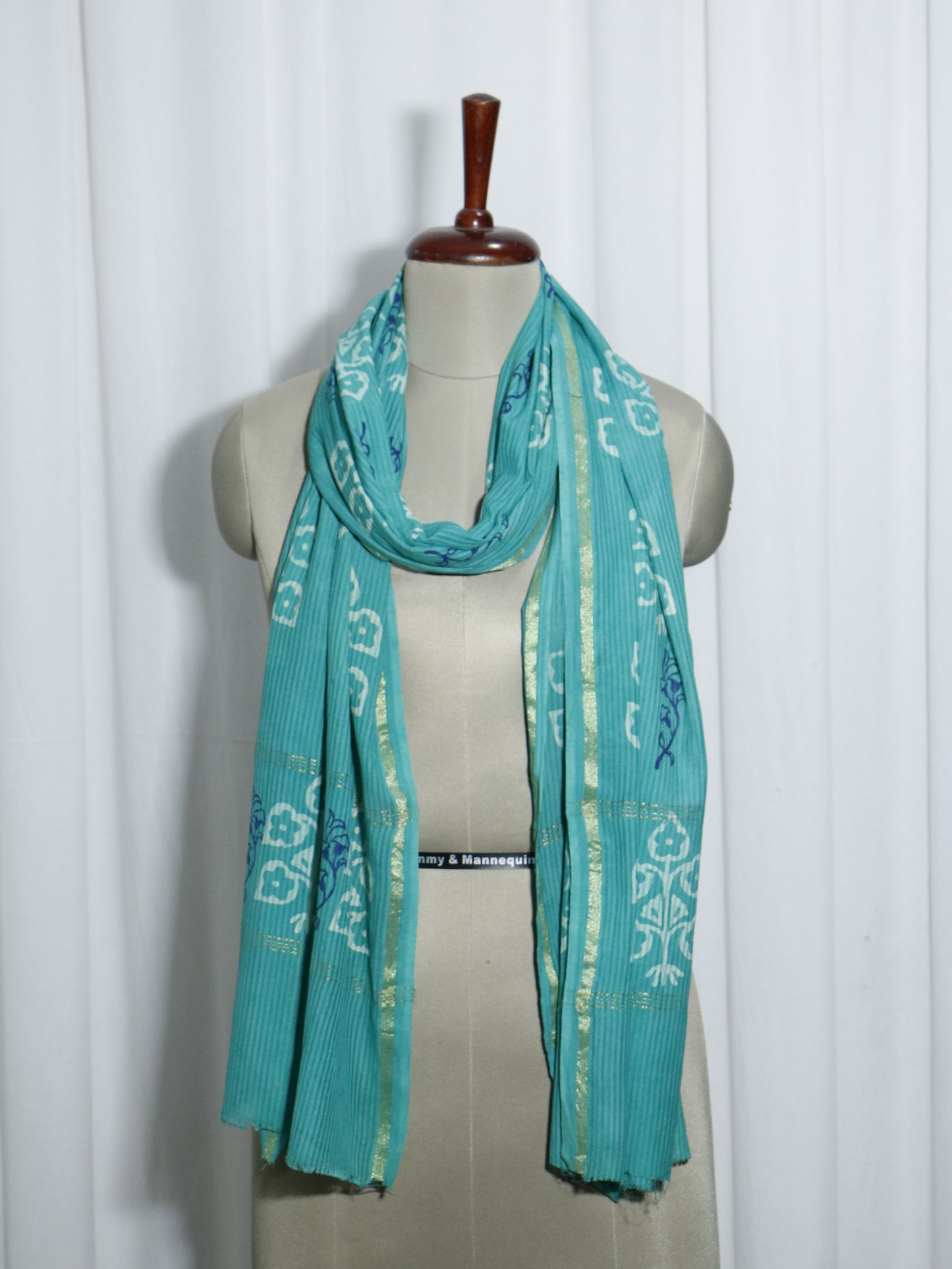 Handloom Maheshwari Cotton Silk Block Printed Stole