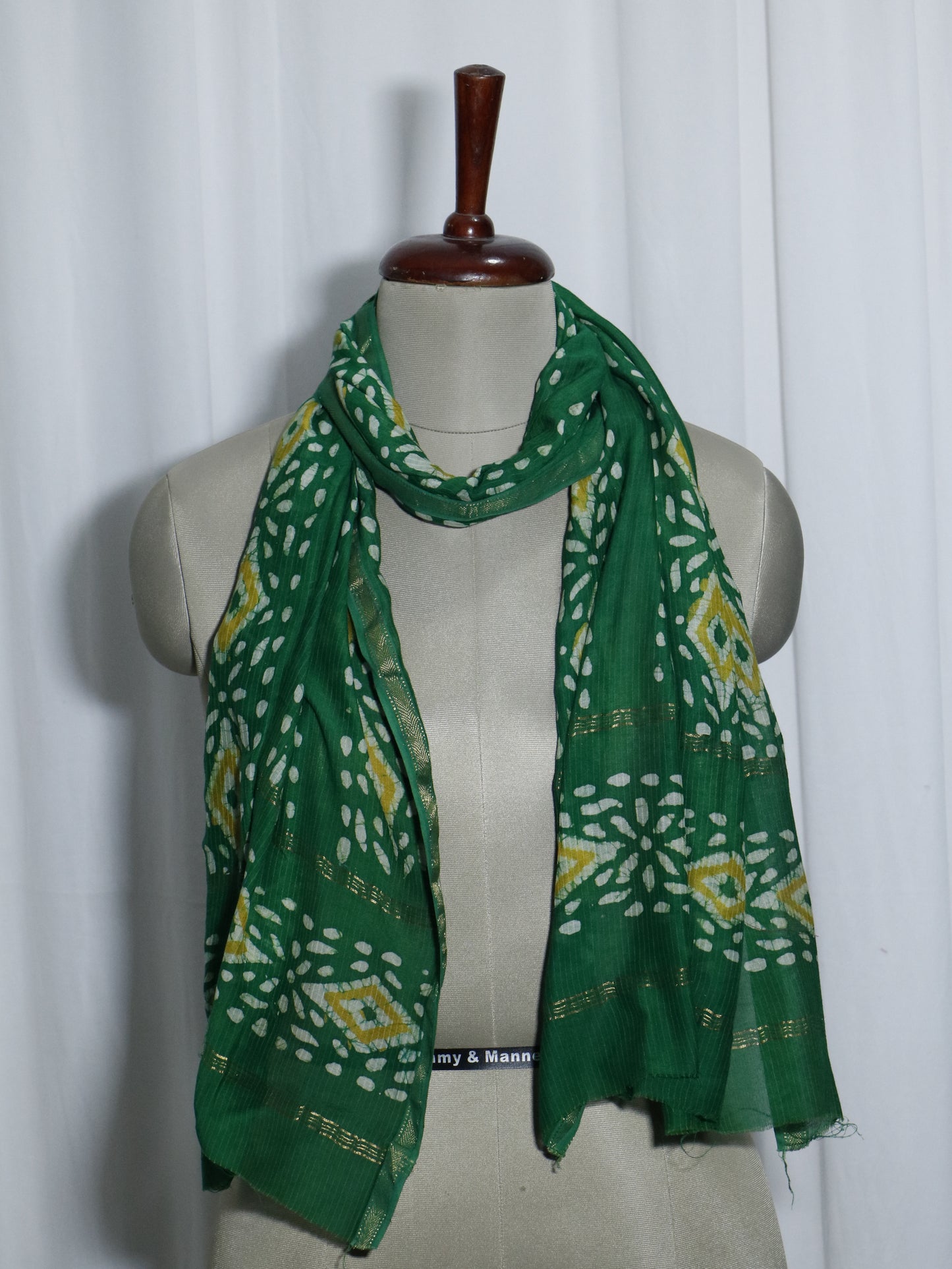 Handloom Maheshwari Cotton Silk Block Printed Stole