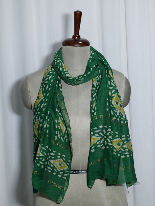 Handloom Maheshwari Cotton Silk Block Printed Stole