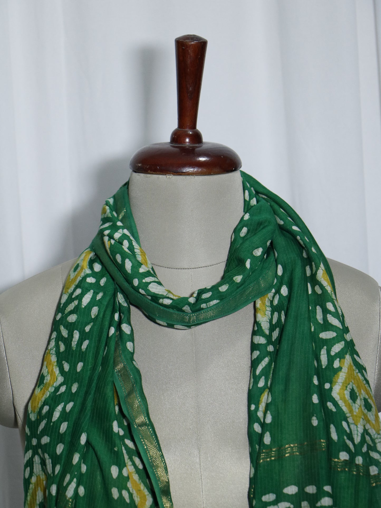 Handloom Maheshwari Cotton Silk Block Printed Stole
