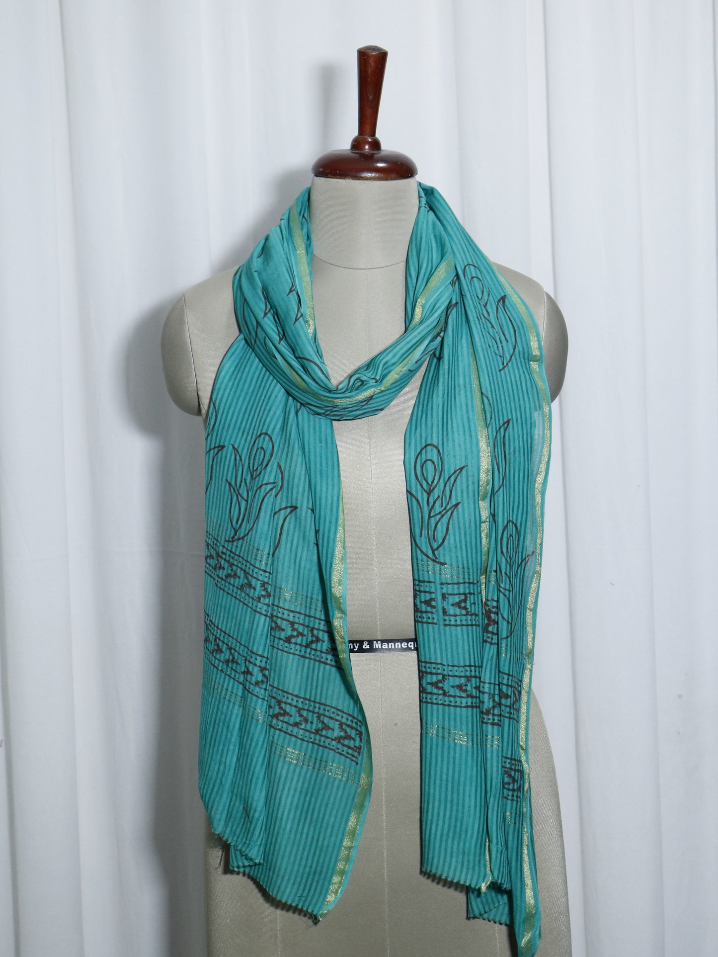 Handloom Maheshwari Cotton Silk Block Printed Stole