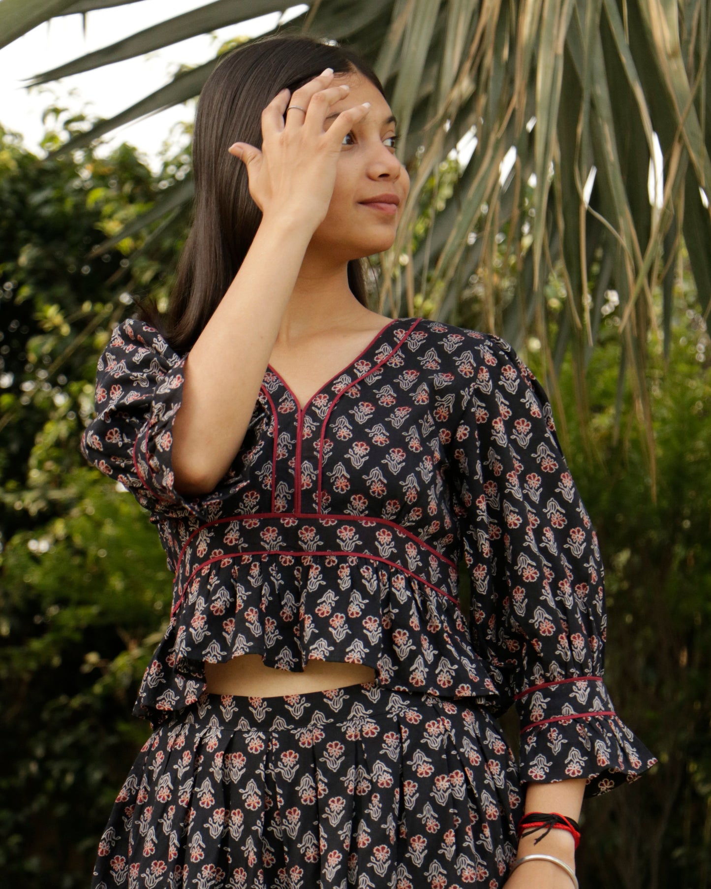 Sofia, Ajrakh crop top