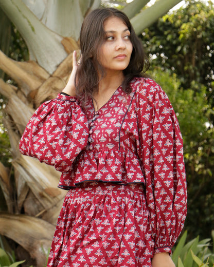 Farah, Ajrakh crop top