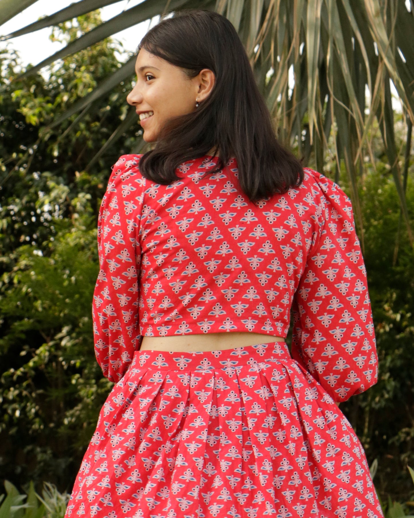 Sarah, Ajrakh crop top