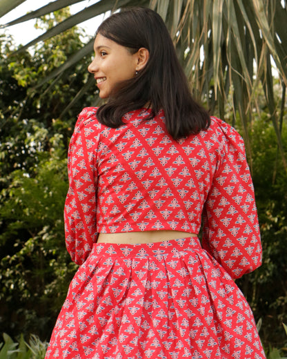 Sarah, Ajrakh crop top