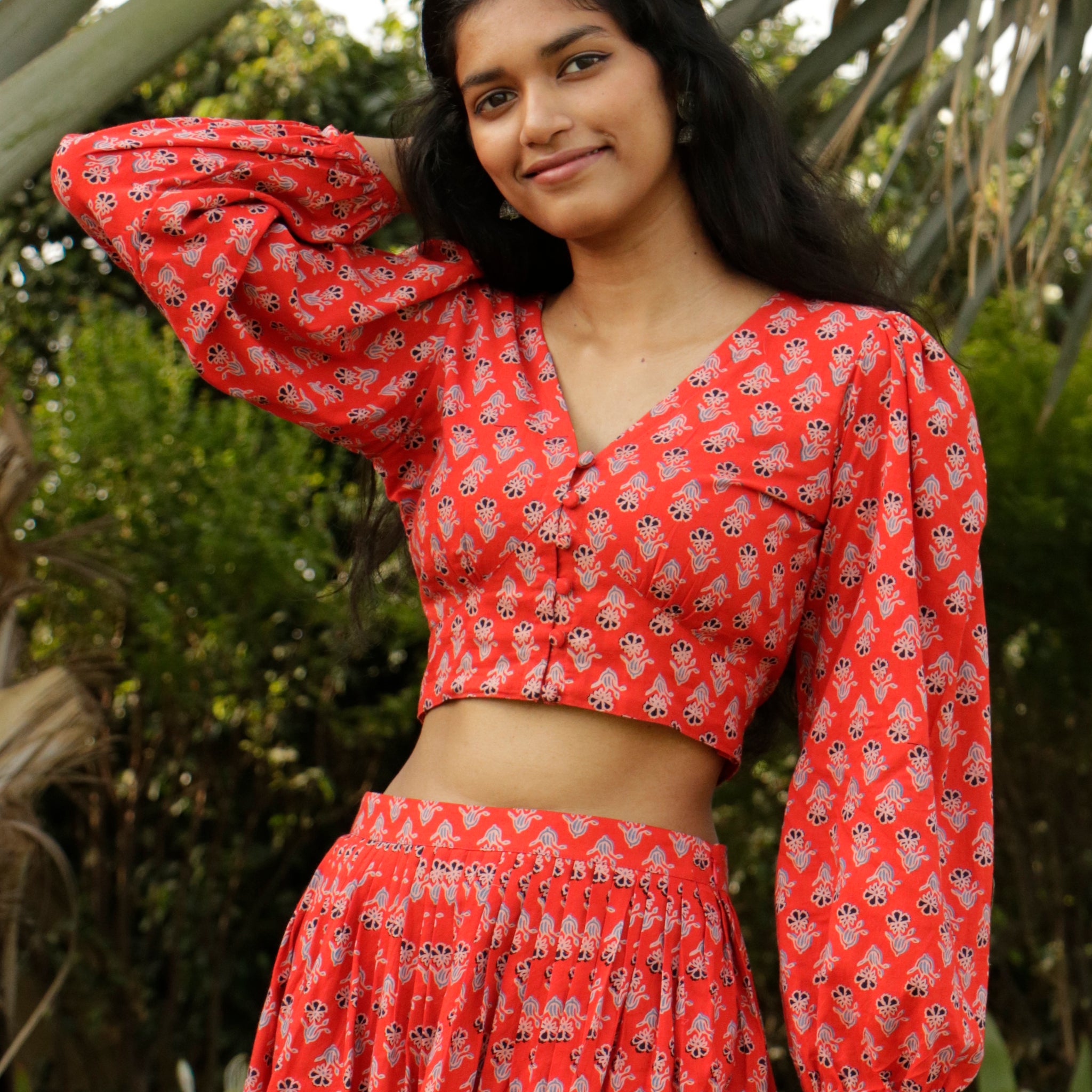 Sana, Ajrakh crop top