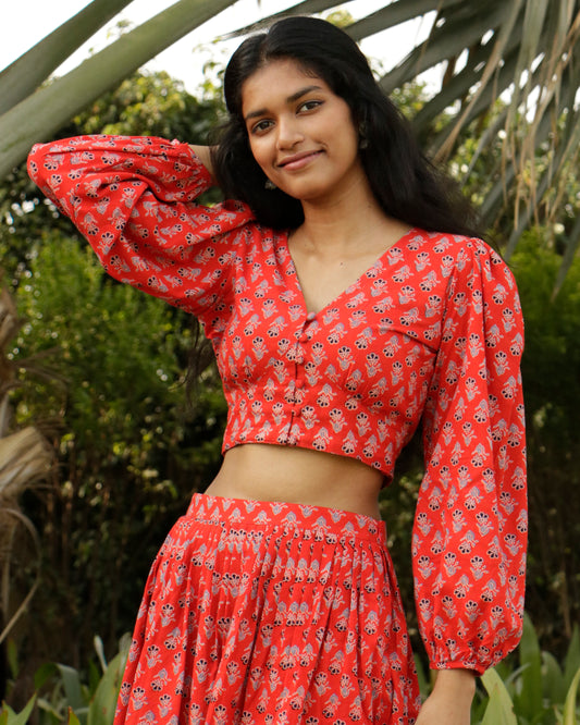 Sana, Ajrakh crop top
