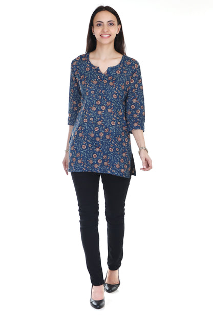 Ajrakh Printed Cotton Straight Kurta