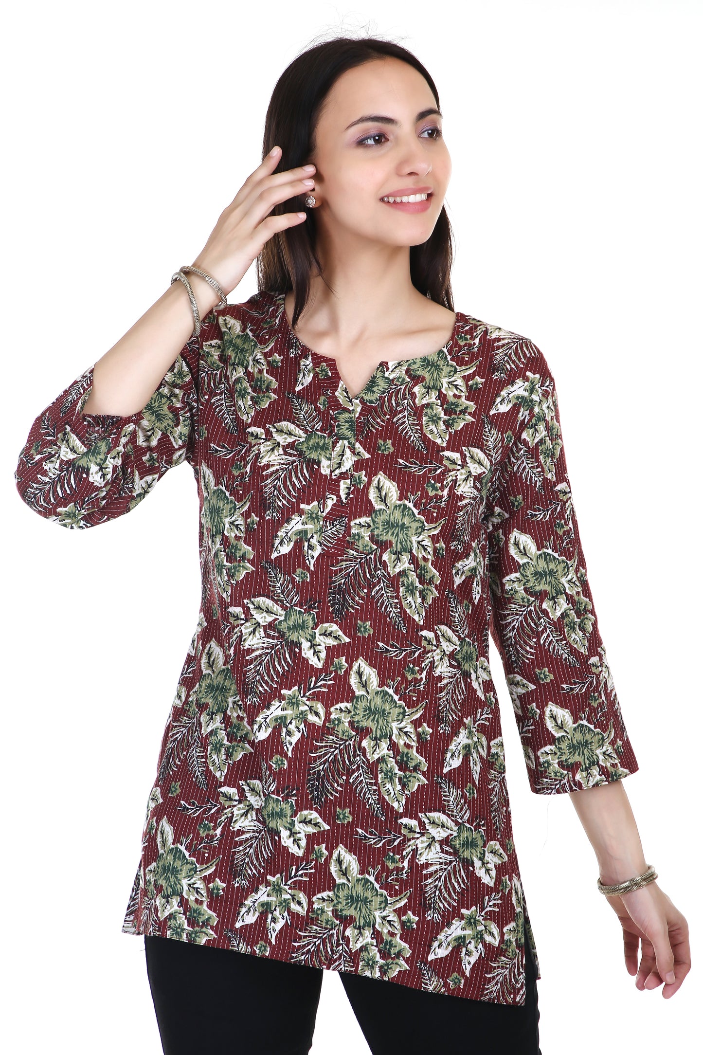 Vanaspati printed brown kurta