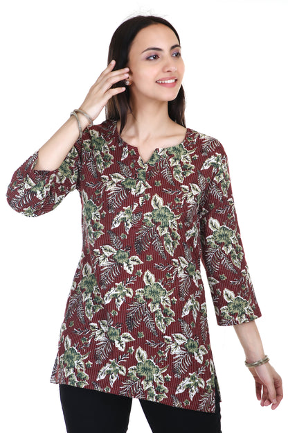 Vanaspati printed brown kurta