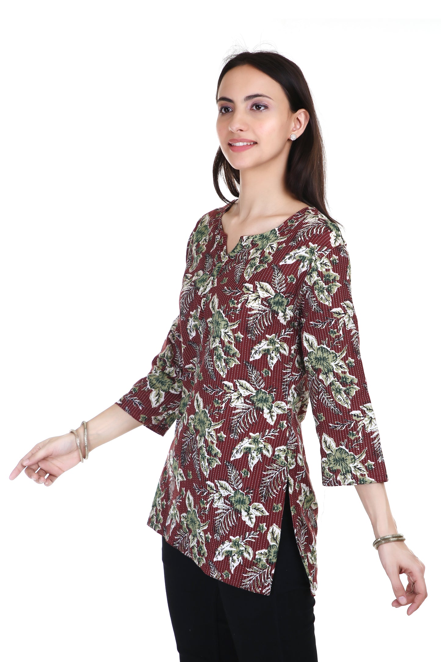 Vanaspati printed brown kurta