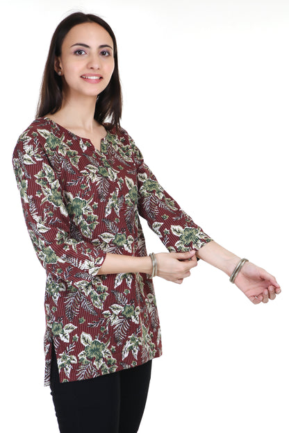 Vanaspati printed brown kurta