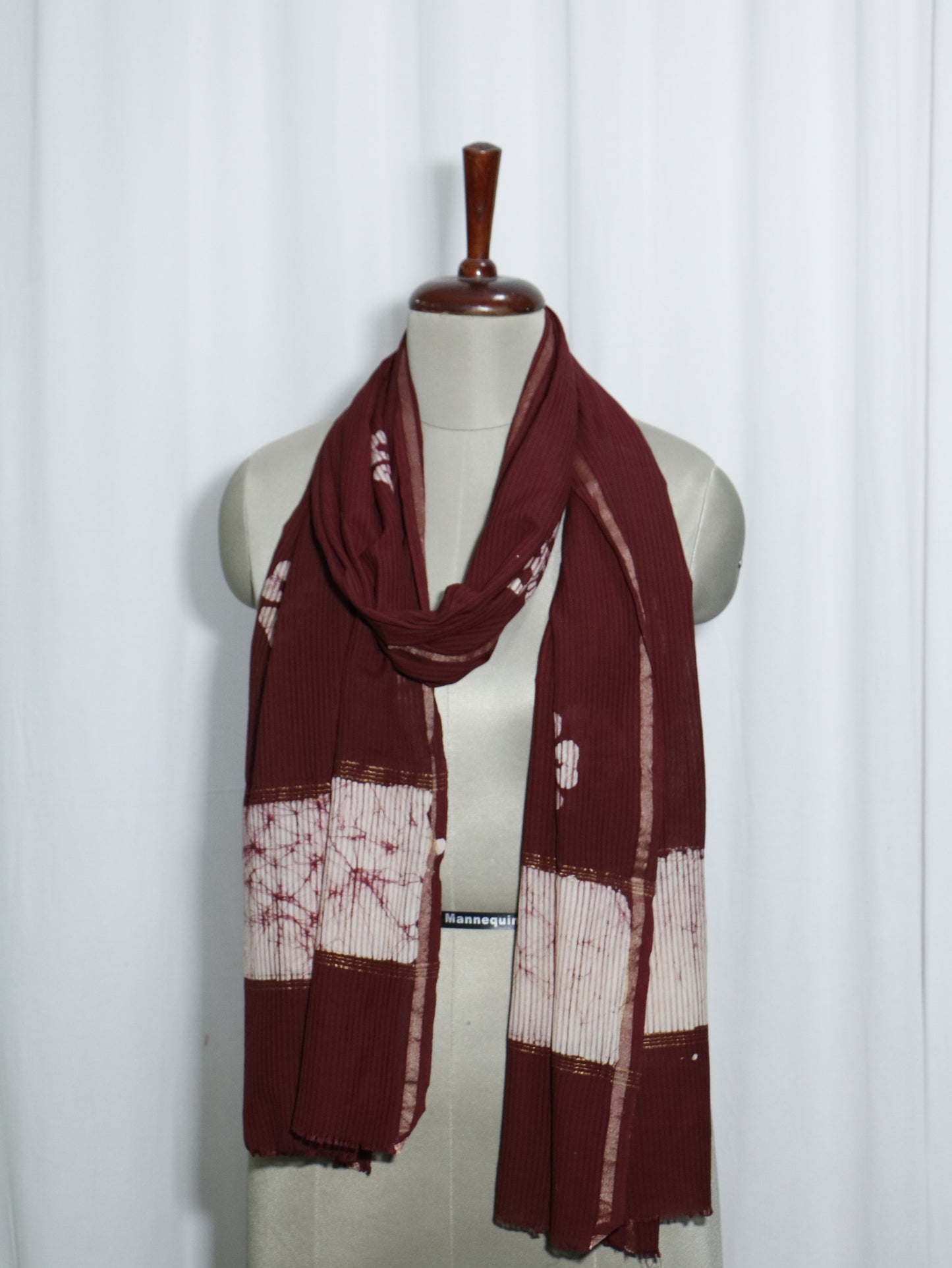 Handloom Maheshwari Cotton Silk Block Printed Stole