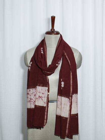 Handloom Maheshwari Cotton Silk Block Printed Stole