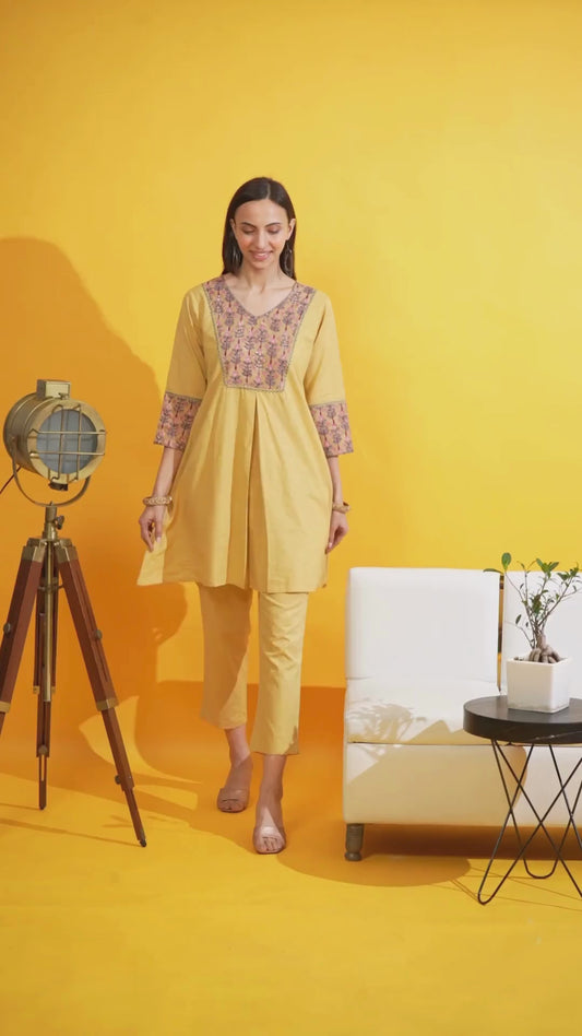 Lemon marigold lilen co-ord set